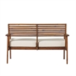 Pemberly Row Modern Outdoor Solid Wood Loveseat - Dark Brown