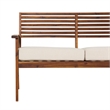 Pemberly Row Modern Outdoor Solid Wood Loveseat - Dark Brown