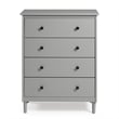 Pemberly Row Contemporary 4-Drawer Solid Wood Dresser in Gray