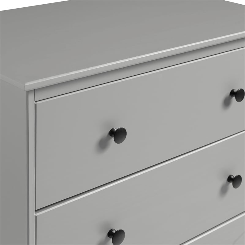 Pemberly Row Contemporary 4-Drawer Solid Wood Dresser in Gray