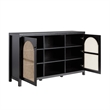 Pemberly Row Modern Arched Rattan 2-Door Wood Sideboard 58