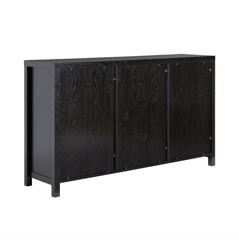 Pemberly Row Modern Arched Rattan 2-Door Wood Sideboard 58