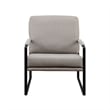 Pemberly Row Contemporary Metal Arm Accent Chair in Mushroom / Black