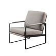 Pemberly Row Contemporary Metal Arm Accent Chair in Mushroom / Black