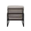 Pemberly Row Contemporary Metal Arm Accent Chair in Mushroom / Black