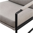 Pemberly Row Contemporary Metal Arm Accent Chair in Mushroom / Black