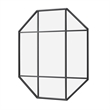 Pemberly Row Contemporary Metal and Glass Windowpane Mirror in Black