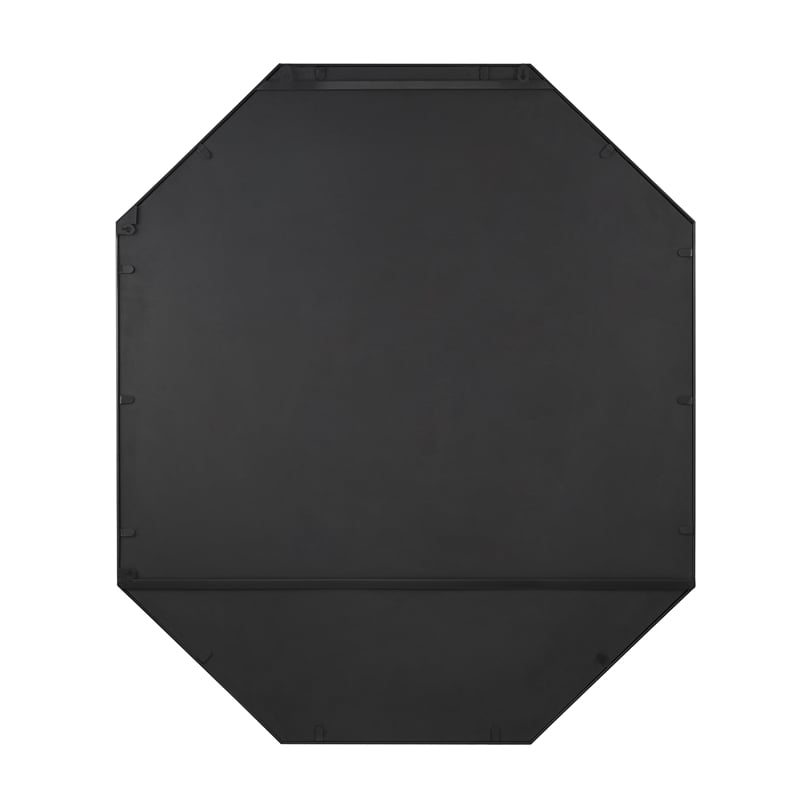 Pemberly Row Contemporary Metal and Glass Windowpane Mirror in Black