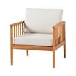Pemberly Row Outdoor Solid Wood Spindle Style Single Lounge Chair - Natural