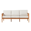 Pemberly Row Modern Outdoor Solid Wood Spindle Style Triple Lounge - Natural
