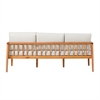 Pemberly Row Modern Outdoor Solid Wood Spindle Style Triple Lounge - Natural