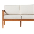 Pemberly Row Modern Outdoor Solid Wood Spindle Style Triple Lounge - Natural