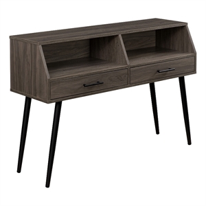 Pemberly Row 44&quot Contemporary 2-Drawer Wood Entry Table - Slate Gray / Black