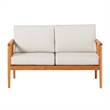 Pemberly Row Modern Outdoor Solid Wood Spindle Style Double Lounge - Natural