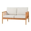Pemberly Row Modern Outdoor Solid Wood Spindle Style Double Lounge - Natural