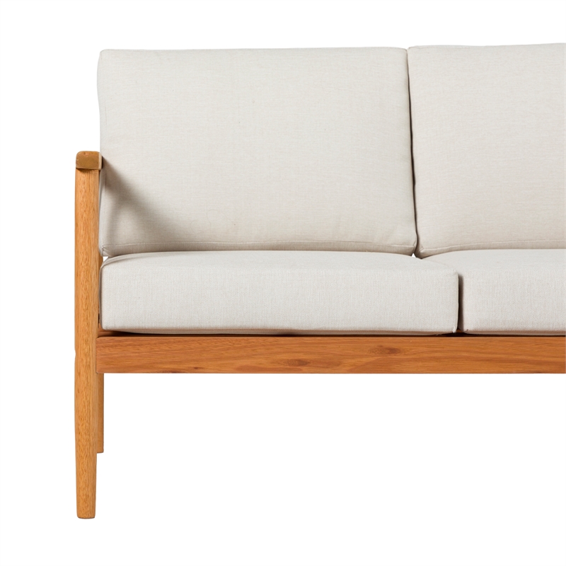 Pemberly Row Modern Outdoor Solid Wood Spindle Style Double Lounge - Natural