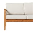 Pemberly Row Modern Outdoor Solid Wood Spindle Style Double Lounge - Natural