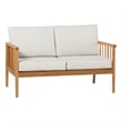 Pemberly Row Modern Outdoor Solid Wood Spindle Style Double Lounge - Natural