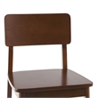 Pemberly Row 2-Piece Minimalist Solid Wood Counter Stool - Set of 2 - Walnut