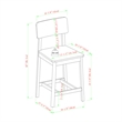 Pemberly Row 2-Piece Minimalist Solid Wood Counter Stool - Set of 2 - Walnut