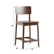 Pemberly Row 2-Piece Minimalist Solid Wood Counter Stool - Set of 2 - Walnut