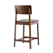 Pemberly Row 2-Piece Minimalist Solid Wood Counter Stool - Set of 2 - Walnut