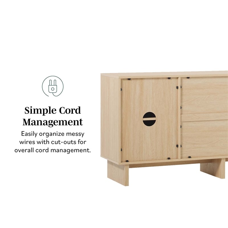 Pemberly Row Modern Beveled 2-Door 2-Drawer Wood Sideboard 63