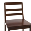 Pemberly Row Modern Solid Wood Ladder-Back Counter Stool - Set of 2 - Walnut