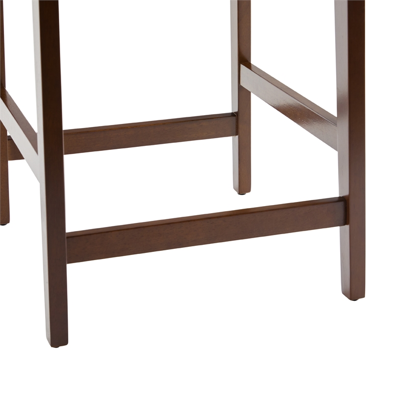 Pemberly Row Modern Solid Wood Ladder-Back Counter Stool - Set of 2 - Walnut