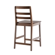 Pemberly Row Modern Solid Wood Ladder-Back Counter Stool - Set of 2 - Walnut