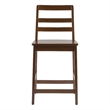 Pemberly Row Modern Solid Wood Ladder-Back Counter Stool - Set of 2 - Walnut