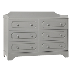 pemberly row solid wood detailed dresser with gallery in gray