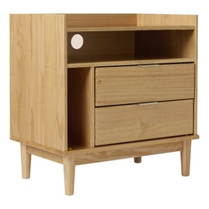 Pemberly Row 25&quot Solid Wood 2-Drawer Night Stand with Gallery