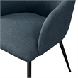 Pemberly Row Upholstered Metal Dining Arm Chair - Indigo Blue