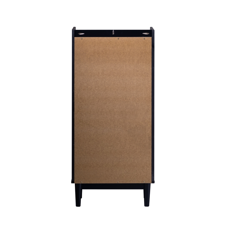 Pemberly Row 5-Drawer Tall Wood Bedroom Chest Dresser - Black