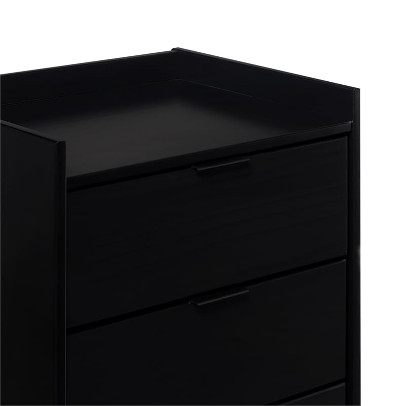 Pemberly Row 5-Drawer Tall Wood Bedroom Chest Dresser - Black