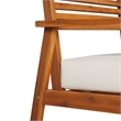 Pemberly Row Contemporary Outdoor Solid Wood Loveseat in Brown