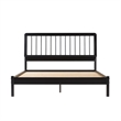 Pemberly Row Solid Wood Mid-century Modern Queen Spindle Bed - Black
