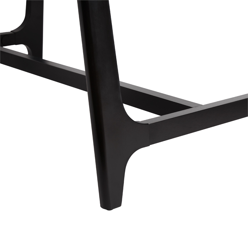 Pemberly Row Modern Solid Wood Trestle Base Dining Table - Black Ash