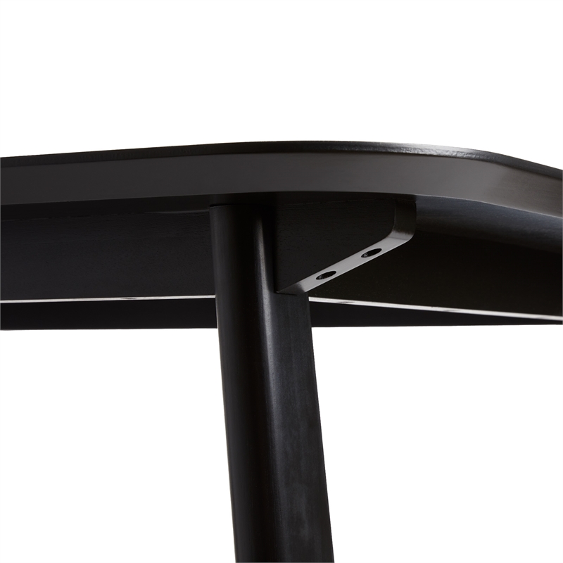 Pemberly Row Modern Solid Wood Trestle Base Dining Table - Black Ash