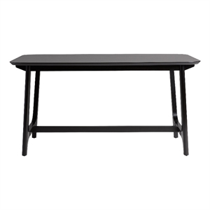 Pemberly Row Modern Solid Wood Trestle Base Dining Table - Black Ash