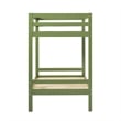 Pemberly Row Twin Over Twin Simple Solid Wood Bunk Bed - Olive Green