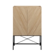 Pemberly Row 2-Door Wood Accent Cabinet with Inset Top - Coastal Oak