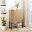 Pemberly Row 2-Door Wood Accent Cabinet with Inset Top - Coastal Oak