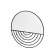 Pemberly Row Contemporary Metal Round Wall Mirror with Hooks in Black