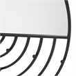 Pemberly Row Contemporary Metal Round Wall Mirror with Hooks in Black