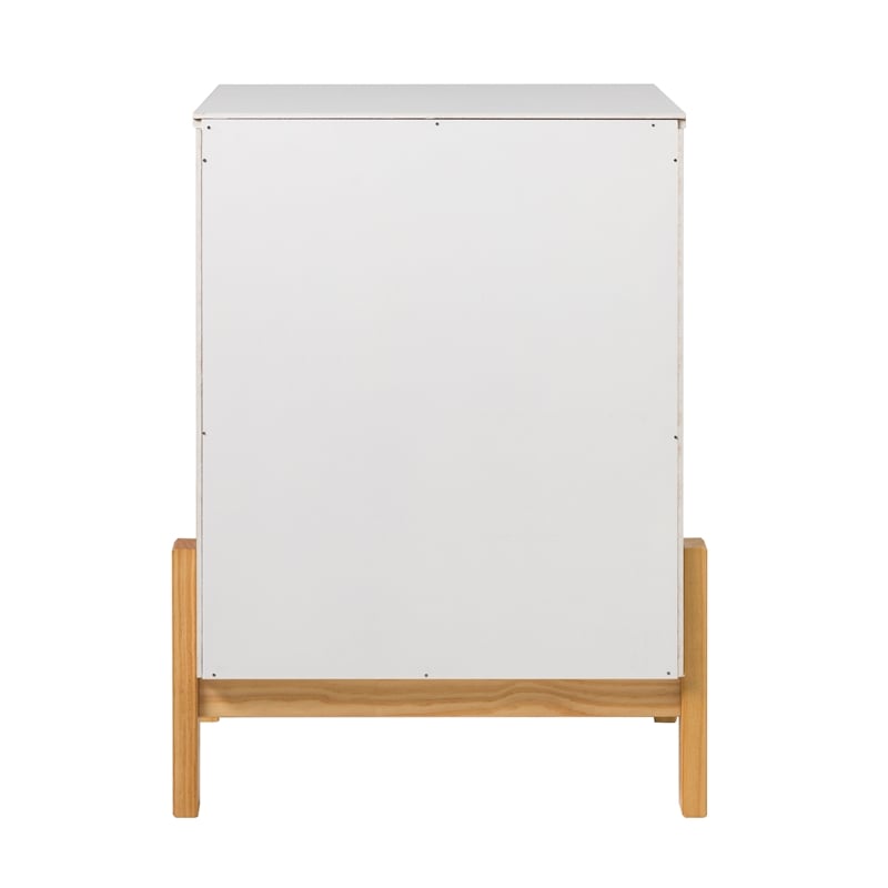 Pemberly Row 1 Drawer Scandi-Minimalist Solid Wood Nightstand - White