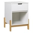 Pemberly Row 1 Drawer Scandi-Minimalist Solid Wood Nightstand - White