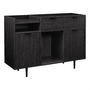 Pemberly Row 48&quot Modern 2-Drawer and 2-Door Wood Bar Cabinet - Graphite Black