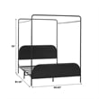 Pemberly Row Industrial Bent Mid-Century Metal Queen Size Canopy Bed in Black